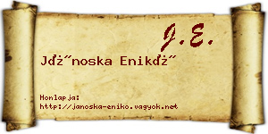 Jánoska Enikő névjegykártya